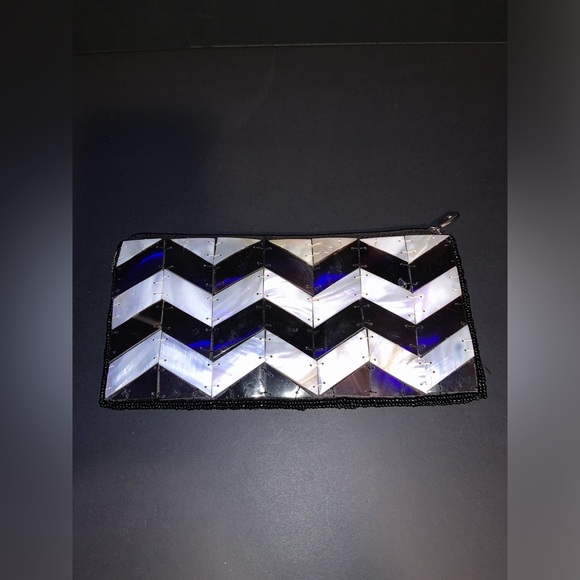 Mad, by design. Black and White shelled clutch. Used. - Picture 1 of 5